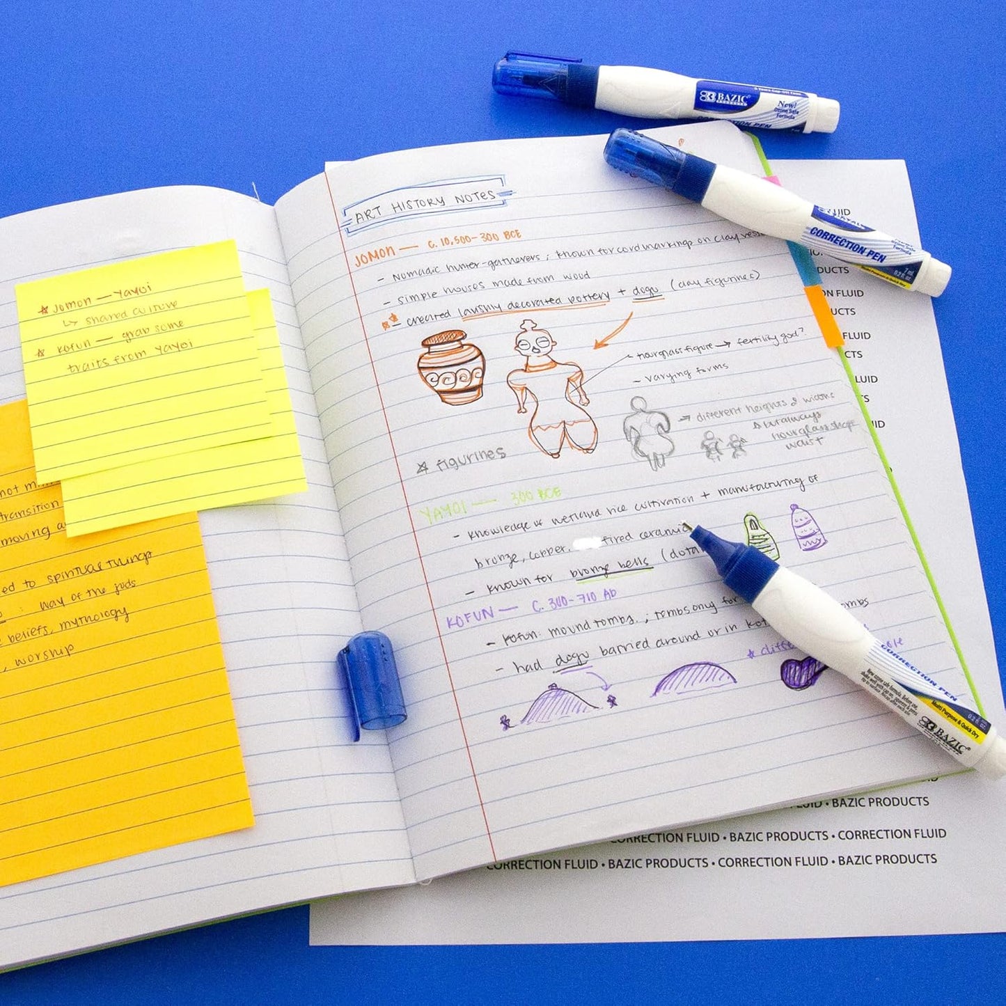 BAZIC Correction Pen, Precise Metal Tip Applicator, Fine Point Corrections Fluid, White Out Wipe Out Liquid (2/Pack), 2-Packs