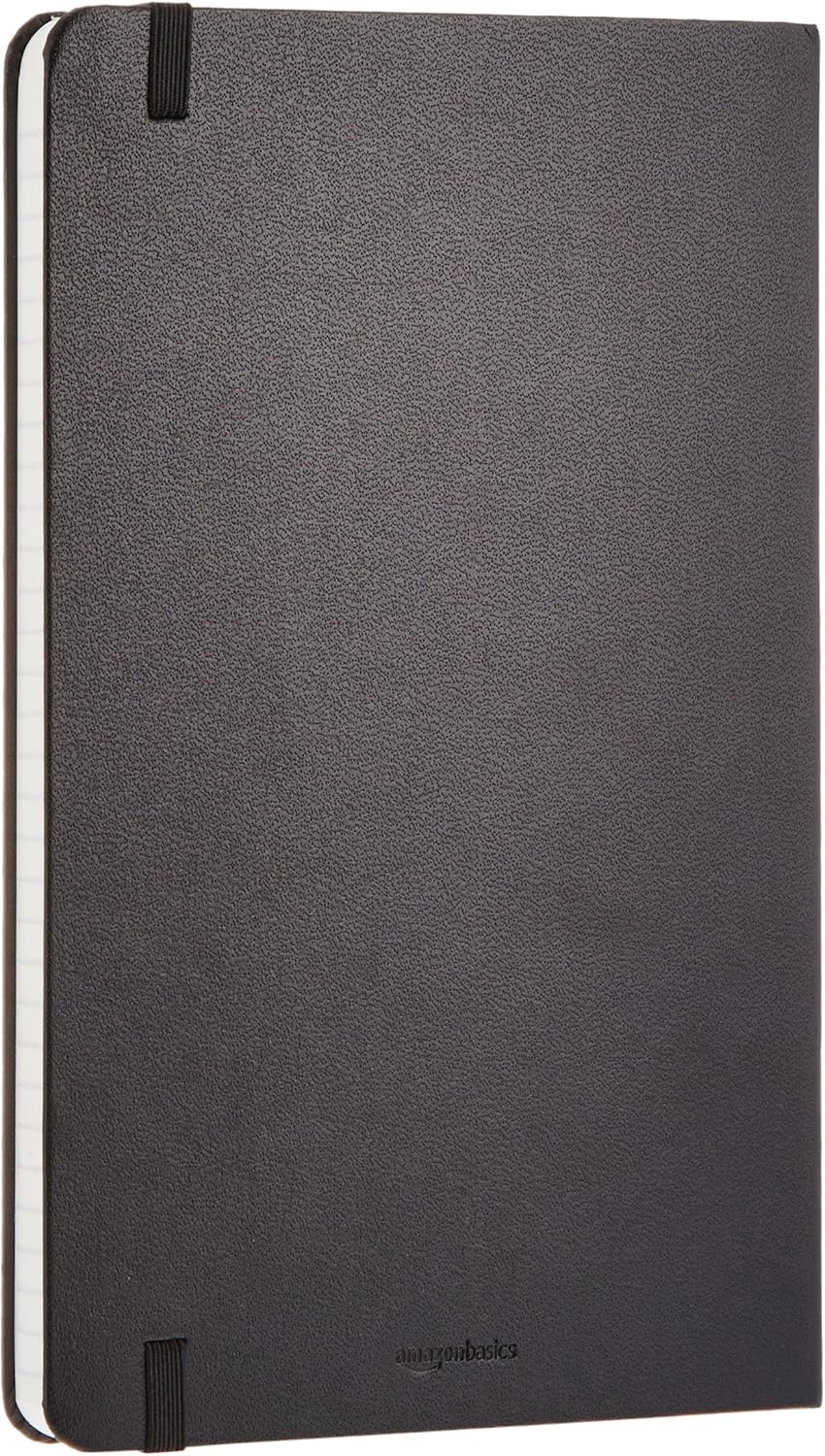 Amazon Basics Classic Grid Notebook, Graph Ruled, 240 Pages, Black, Hardcover, 5 x 8.25-Inch
