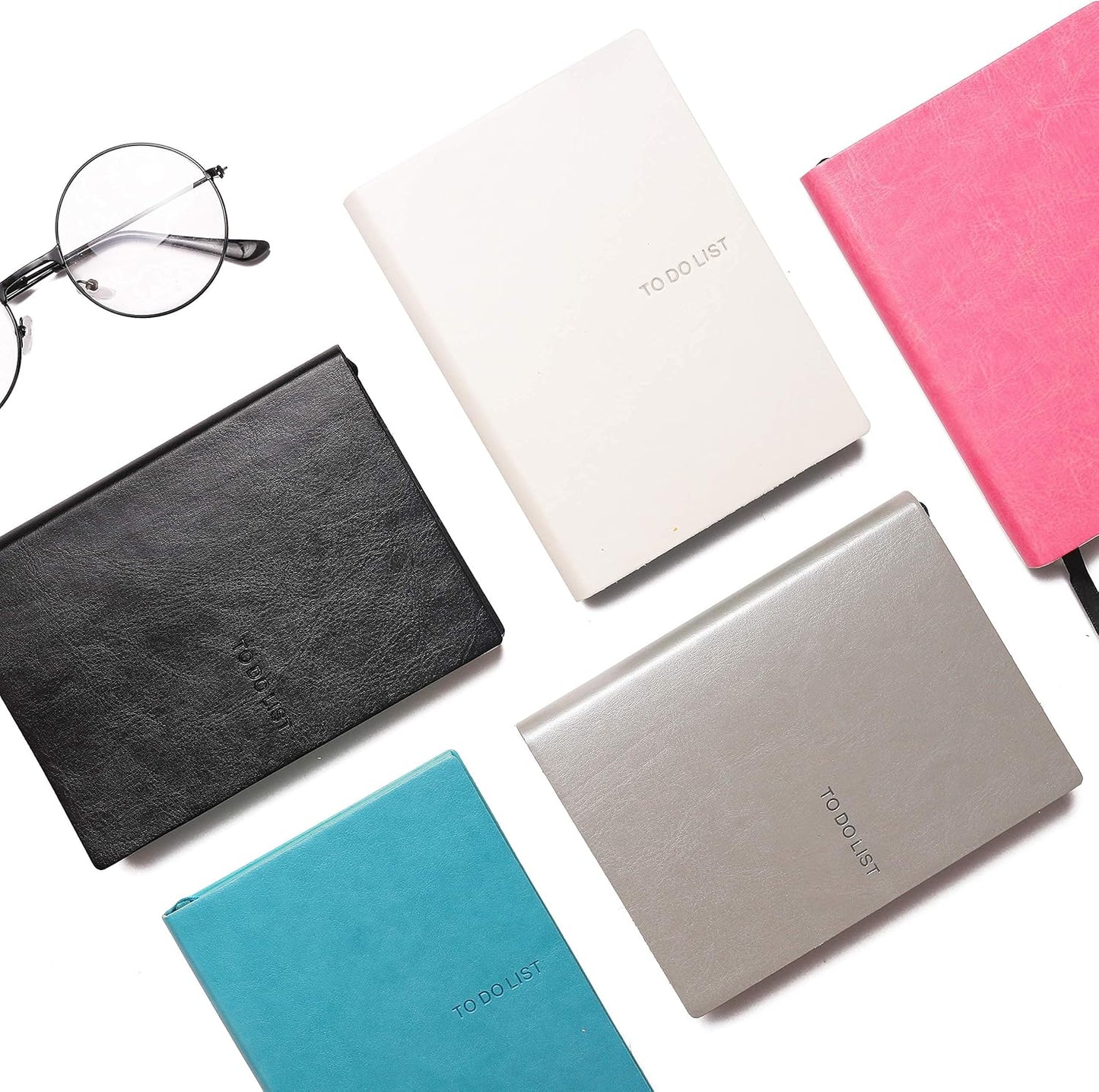 Daily to Do Checklist Notebook, Task Management, Organizer Planner, Hardcover, Ribbon Bookmark, 4.1 x 5.8”, A6 size, 110 Sheets (White)