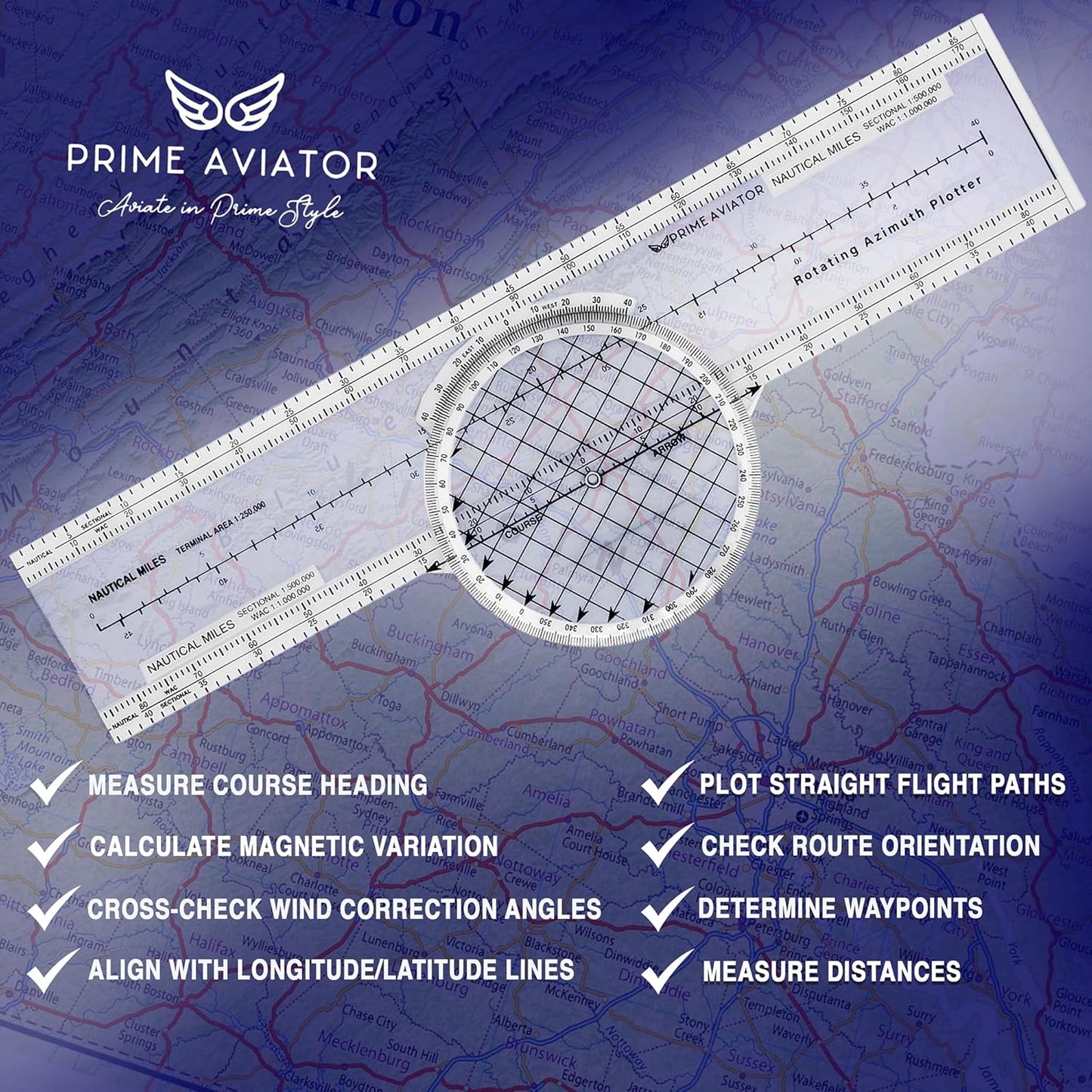 E6B Flight Computer for Pilots – Includes Aviation Plotter, Guidebook & Case – Compatible with IFR/VFR Charts – Flight Training Tool