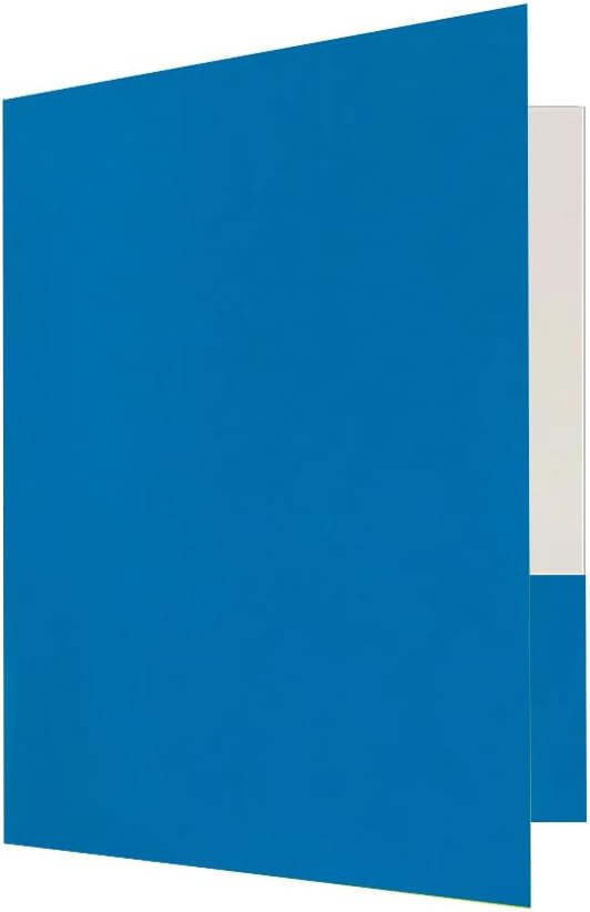 JAM PAPER Custom Printed Semi-Gloss Folders with Round Corner Pockets - Personalized Logo & Text - 10 pt C2S - Blue - 250/Pack