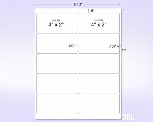 8-1/2 x 11 Neon Color High Light Fluorescent Labels for Laser & Inkjet Printer (Yellow Fluorescent, 4 x 2-10 Per Page | 500 Labels)