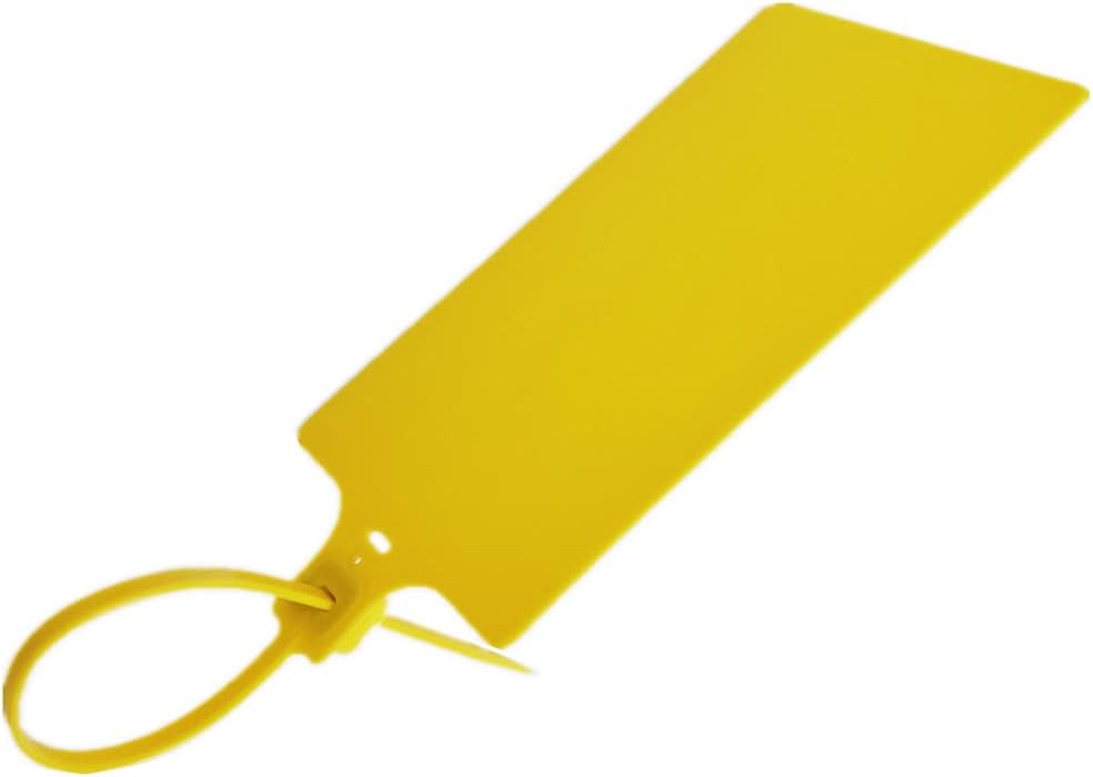 Blank Waterproof Plastic Tags Marker Ties Large Labeling Tags Fastener 2.28"×3.94" 200pcs,Yellow