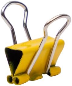 JAM PAPER Colorful Binder Clips - Extra Small - 3/5 Inch (15 mm) - Yellow Binderclips - 30/Pack