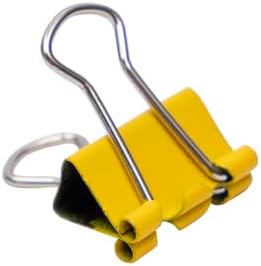 JAM PAPER Colorful Binder Clips - Extra Small - 3/5 Inch (15 mm) - Yellow Binderclips - 30/Pack