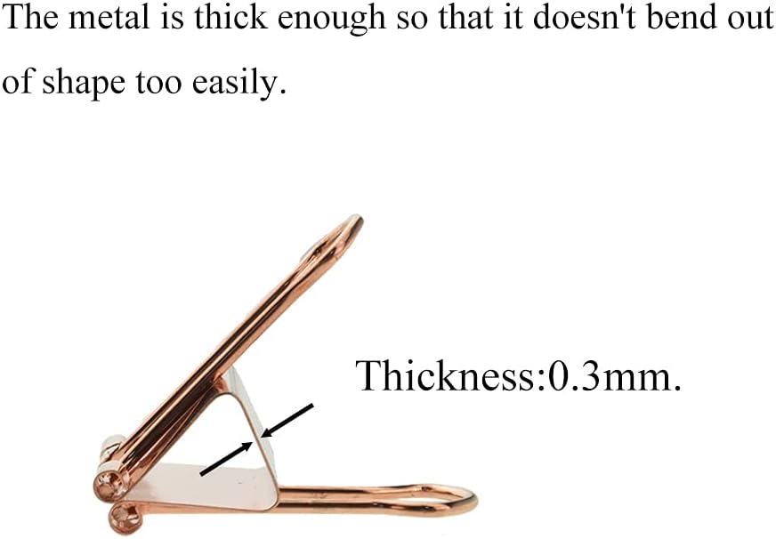 HAHIYO Binder Clips Paper Clamps Spring Steel Sturdy Small 0.75 inch Width 0.2 Inch Capacity No Sharp Edges Heavy Duty Tight Grip Reusable Rose Gold Metal Bright Finish for Home Office School 30 Pack