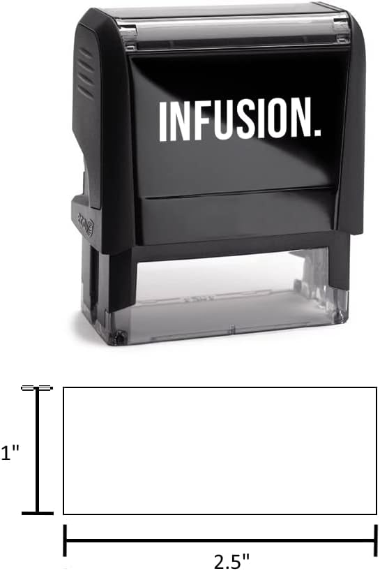 Infusion Self-Inking Custom Rubber Stamp (Personal or Business Use) - Choose from 16 Colors (1" x 2-1/2")