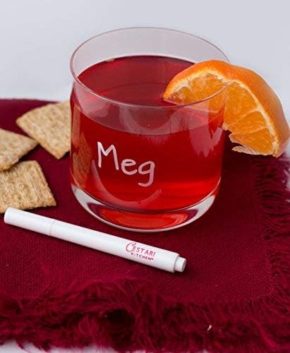 Bold White Liquid Chalk Marker With 2mm Fine Tip for Writing and Drawing - Erasable Chalkboard Label Paint Pen - Wine Glass Marker