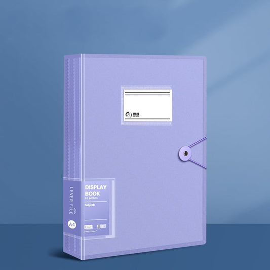 A4 80 Pockets 160/Sides Display Book Paper Document Holder, Business Presentation Book Presentation Folder (80 Pockets Transparent Purple)