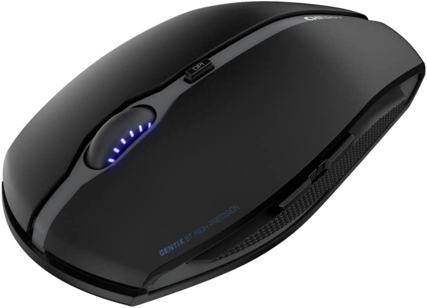 Cherry GENTIX BT Wireless Bluetooth Mouse, Multi-Device Function for up to 3 Devices, Switchable Resolution (1K/2K DPI), 7 Buttons and Scroll Wheel, Battery Operated (Black)