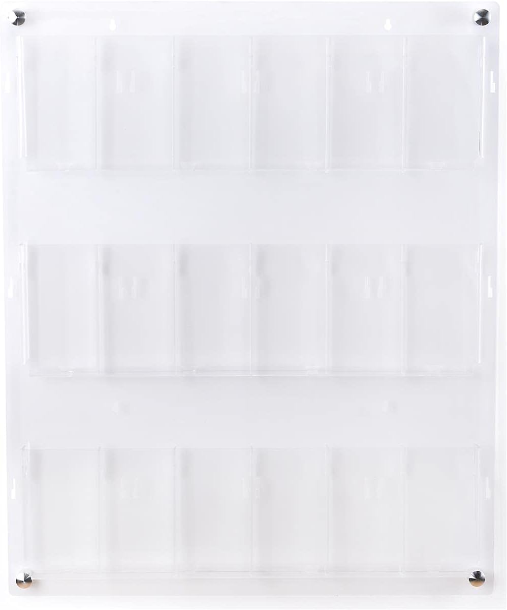 Displays2go 3-Tiered Clear Acrylic Magazine Rack, Adjustable, 9-18 Pockets - Clear (2RP9CLR)