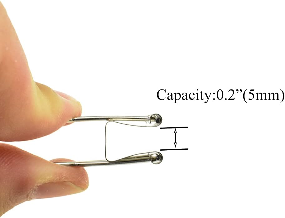 HAHIYO Binder Clips Paper Clamps Spring Steel Sturdy Small 0.75 inches Width 0.2 Inch Capacity No Sharp Edges Heavy Duty Tight Grip Reusable Silver Metal Bright Finish for Home Office School 30 Pack