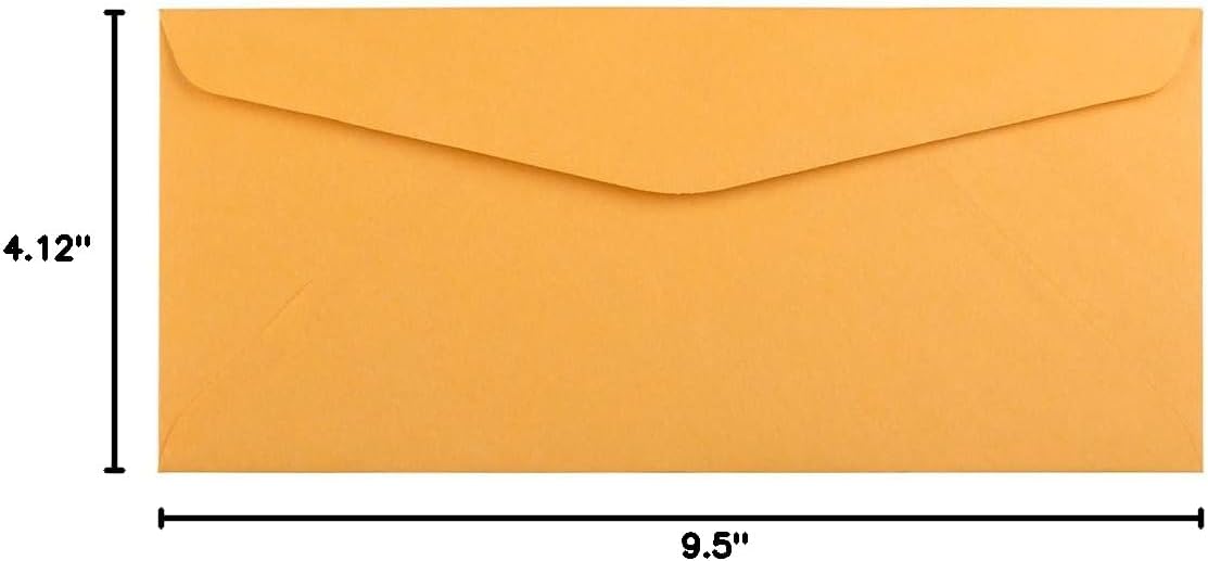 JAM PAPER #10 Business Commercial Envelopes - 4 1/8 x 9 1/2 - Brown Kraft Manila - Bulk 250/Box