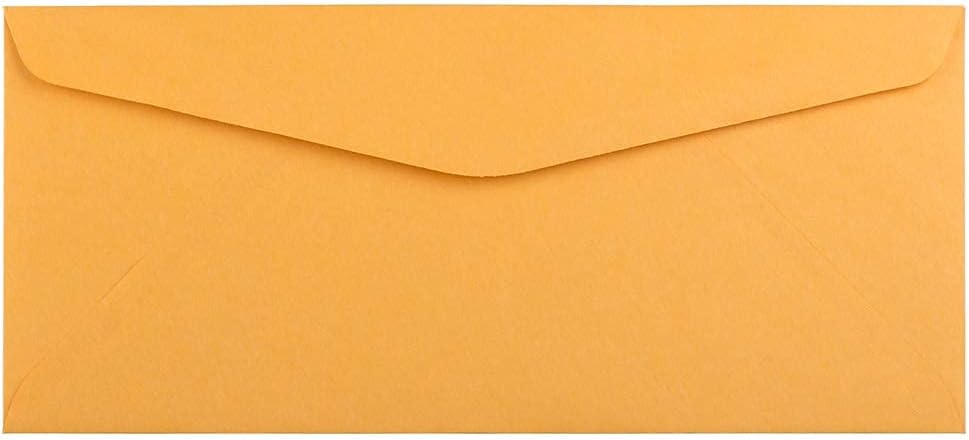 JAM PAPER #10 Business Commercial Envelopes - 4 1/8 x 9 1/2 - Brown Kraft Manila - 50/Pack