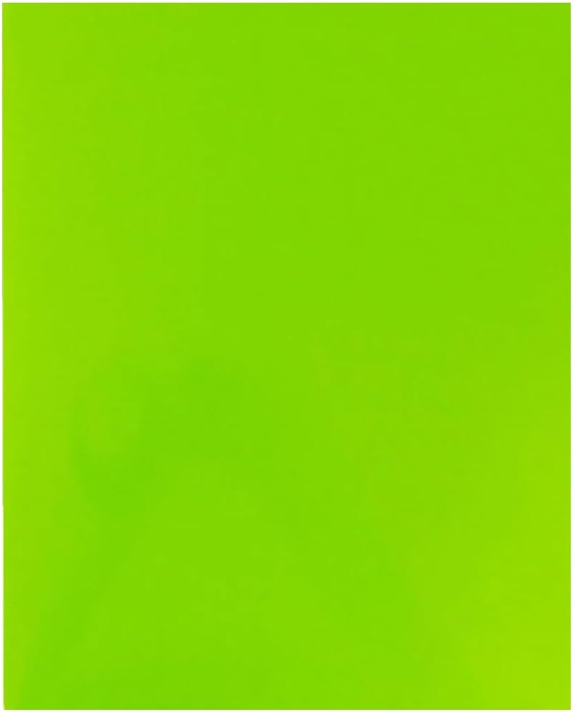 JAM PAPER Custom Printed Semi-Gloss Folders with Round Corner Pockets - Personalized Logo & Text - 12pt C1S - Lime Green - 100/Pack