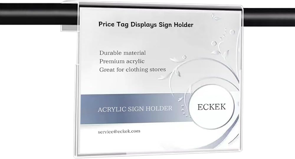 Acrylic Sign Holder Price Tag Displays Sign Holder Ads Display Stand for Retail Store Clothing Price (Horizontal A5 210×148mm/8.27×5.83inches)