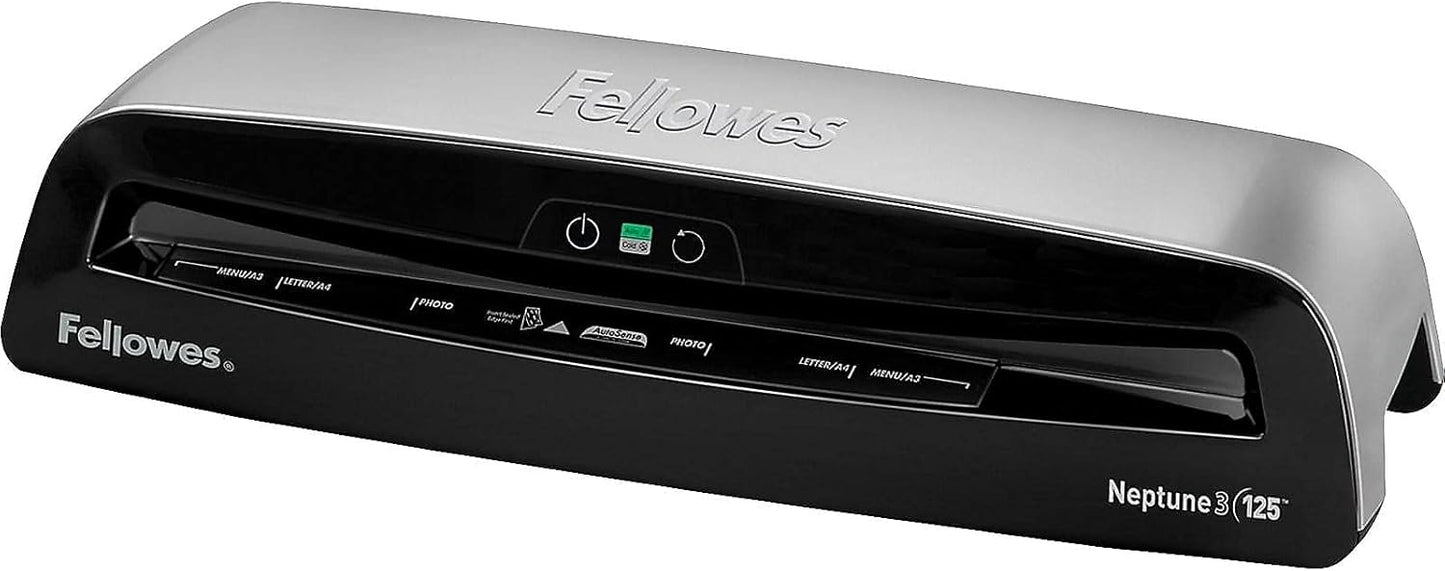 Fellowes Neptune 3 125 Laminator with 10 Pouches, 12.5 Inch (5721401), Silver, Black