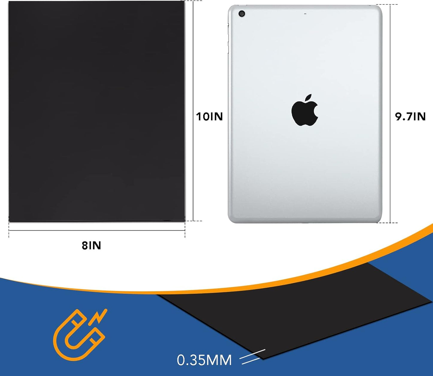 DIYMAG Magnetic Adhesive Sheets, |8" x 10"|, 12 Pack Flexible Magnetic Sheets with Adhesive Backing for Crafts, Photos and Pattern Storage, Easy to Peel and Stick