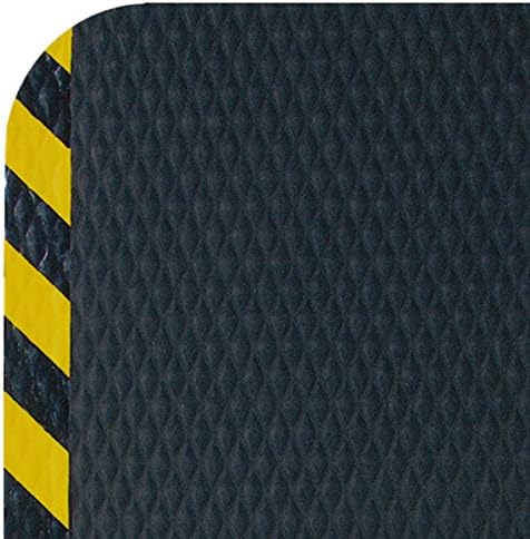 American Floor Mats Hog Heaven Premium 7/8" Black & Yellow Border 5' x 10' Nitrile Backed Anti-Fatigue Comfort Mat