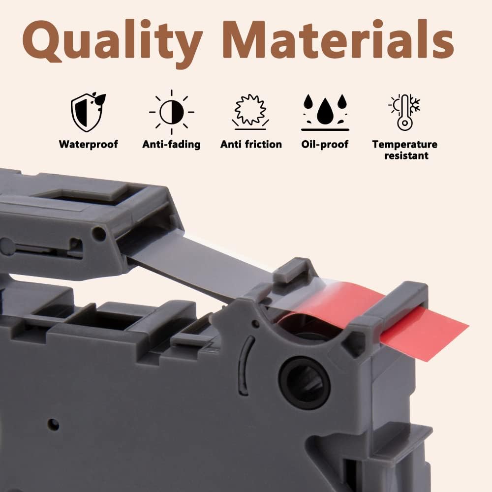 Hehua Tape Tze Tz 18mm 0.7 Laminated Red Compatible for Brother P-Touch TZe-441 TZe441 TZ-441 TZ441 Tape for Ptouch PT D400 D600 D610 P710bt, 3/4'' x 26.2ft Black on Red, 3 Pack