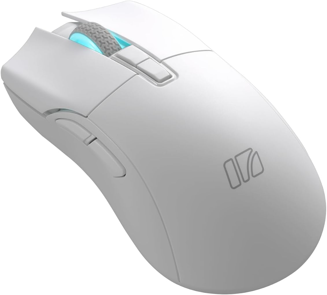 iRocks IRM31R RGB Backlight, Wireless Lightweight Gaming Mouse, Tri-Mode Connection, Kailh GM8.0 Mouse Switches, Advanced PixArt PAW3395 Optical Sensor, Resolution Up to 26,000 DPI - White
