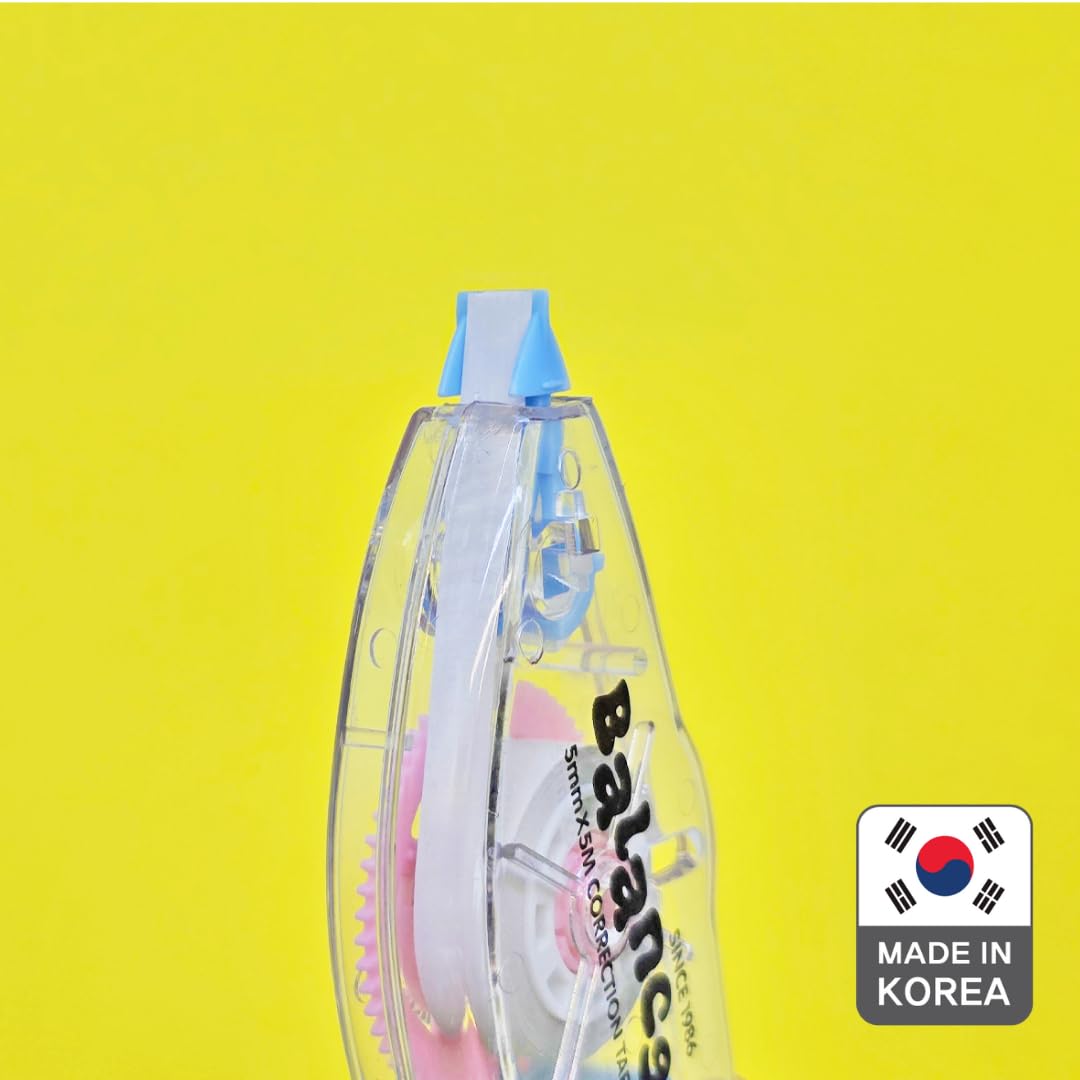 Balance Correction Tape – Instant Dry White Out Tape for Smooth, Precise Corrections | Korea’s #1 Manufacturer | Office & School Supplies | 5mm x 5m (0.19 in x 5.47 yds) | 10 Pack