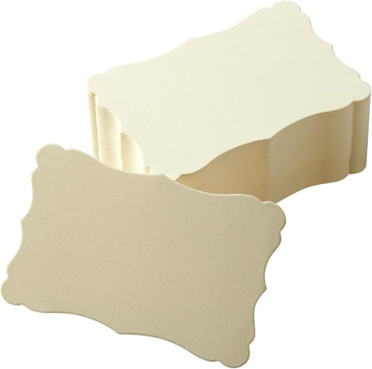 120 Pieces Small Mini Business Cards Vintage Assorted Colors Blank Note Cards Gift Word Card for Business Cards, Gift Cards (Cream, 3.66x 2.36 inches)