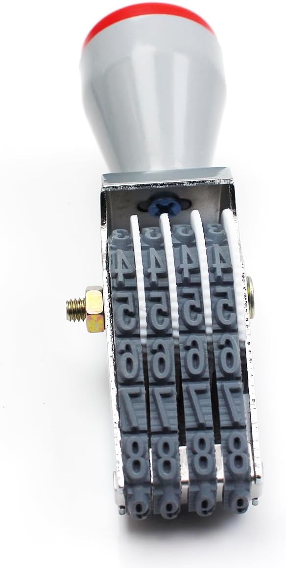 4 Digit Personalized Number Stamp Number Business Stamps Rubber Stamp Multi- Functional Creative Rolling Wheel StampSymbol Office Stamps Rolling Stamp