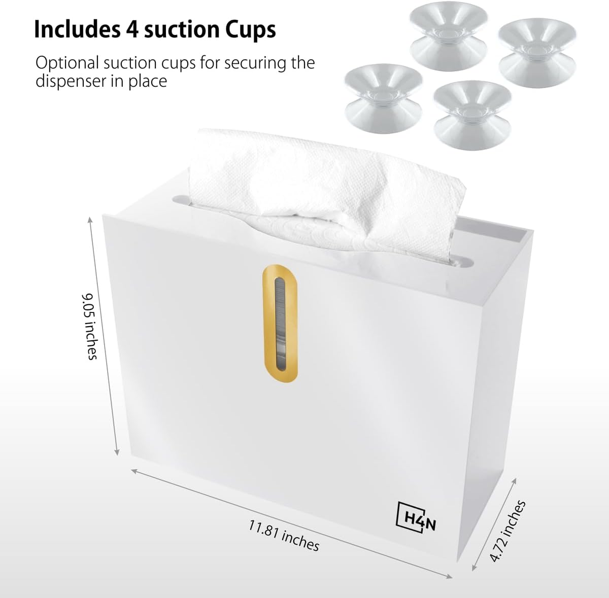 H4N Multifold Hand Paper Towel Dispenser Countertop, Compact Design, Single Sheet Dispensing for Home and Commercial Use, White