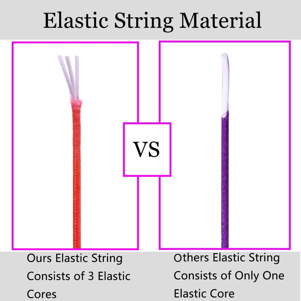 Elastic String for Bracelets, 1mm x 330 Feet Sturdy Rainbow Elastic Cord for Jewelry Making, Necklaces, Beading and Crafts