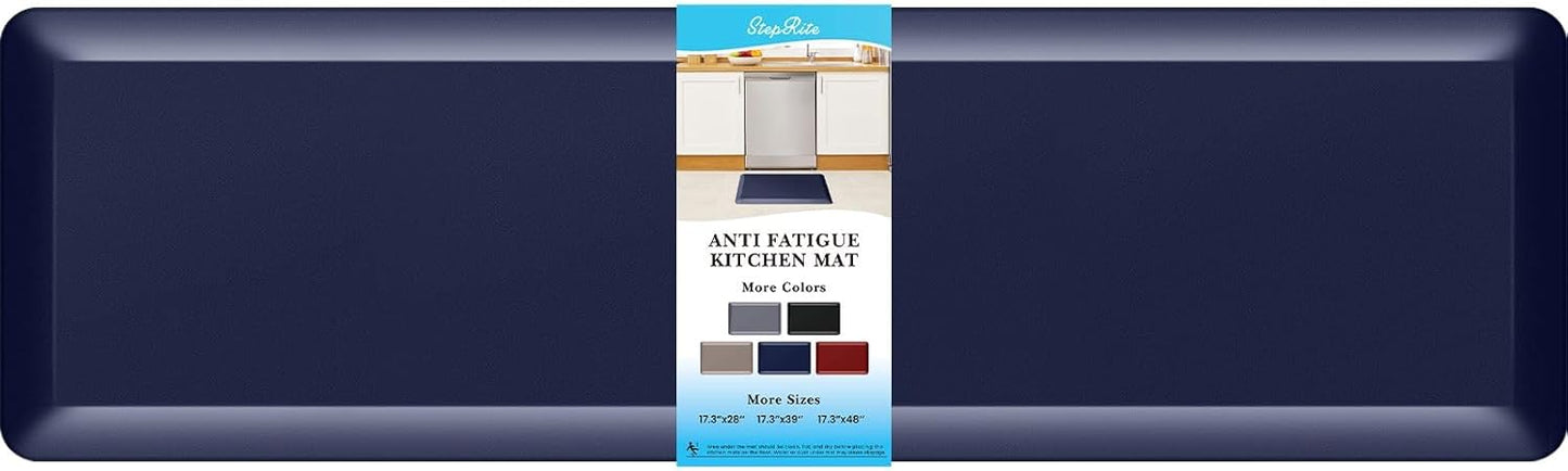 4/5 Inch Thick Kitchen Mat Anti Fatigue Mat Kitchen Rugs Kitchen Decor Non-Slip, Stain Resistant, Waterproof Kitchen Mats Desk Mat for Kitchen, Office, Workshop, Blue, 17'' x 60''