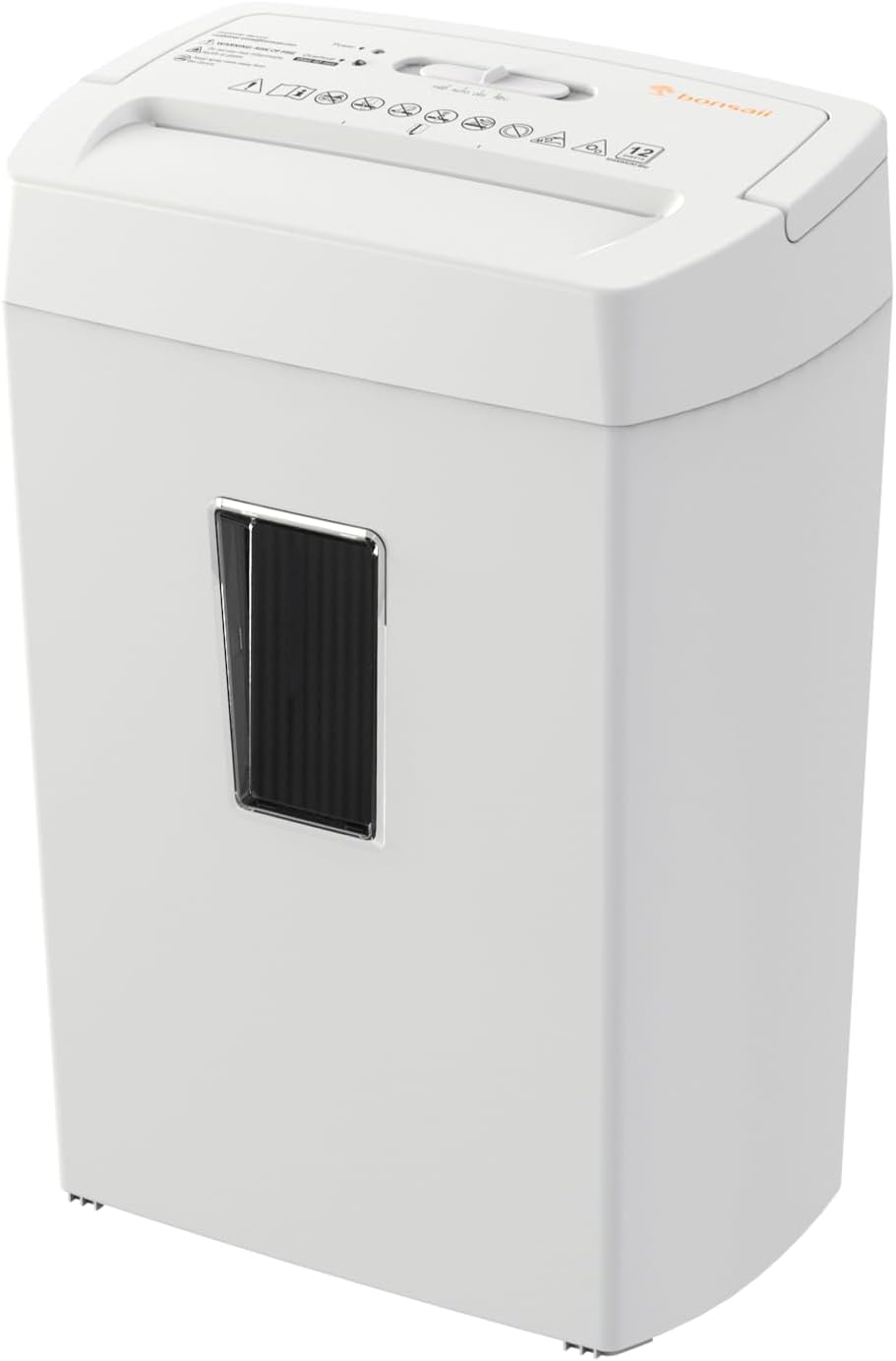 Bonsaii Heavy-Duty Cross-Cut Shredder, Handles up to 12 Sheets at Once, Providing P-4 high Security, Credit Cards, Mail & taples, 5.5-Gallon bin with a Transparent Window, Use in Home Offices, White