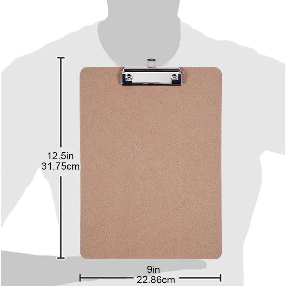 Clipboards Bulk, EZZGOL 36 Pack Letter Size Wood Clipboards, Low Profile Clip, Recycled Hardboard Clipboard with Hang for School Classroom Home