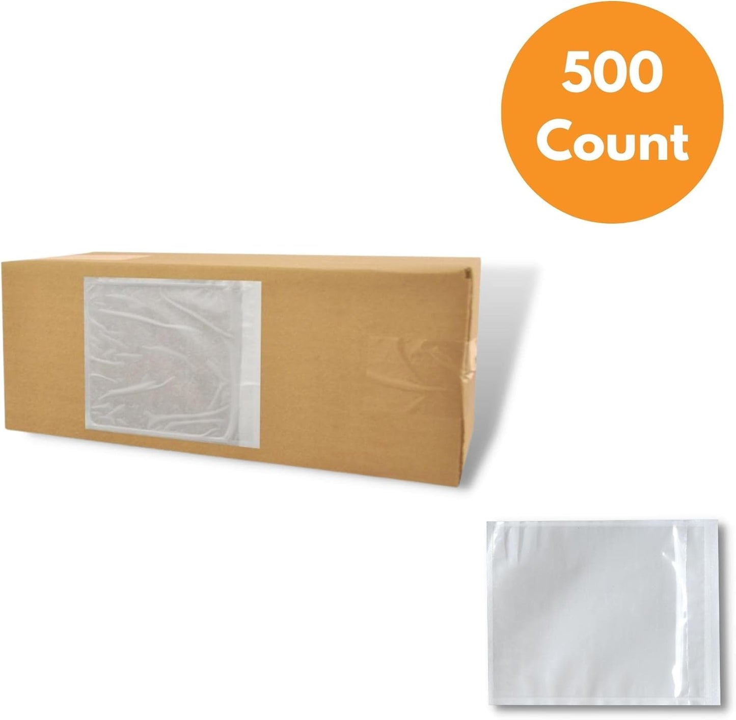 9.5"x 12" Clear Enclosed Packing Envelope Plain Face Usable Dim 9" x 11.5" Front- Clear, Back- White (500 Pack)