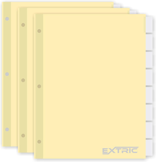 8-Tab Binder Dividers for 3 Ring Binder, Insertable Clear Big Tabs, Letter Size Paper Divider, 8.5 x 11 inch, 3 Sets (24 Dividers Total)