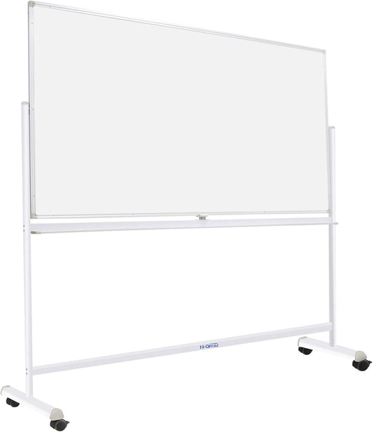 H-Qprobd Mobile Whiteboard 72"x40" Magnetic Dry Erase Board with Stand Double-Sided Rolling Whiteboard for Office, Home & School