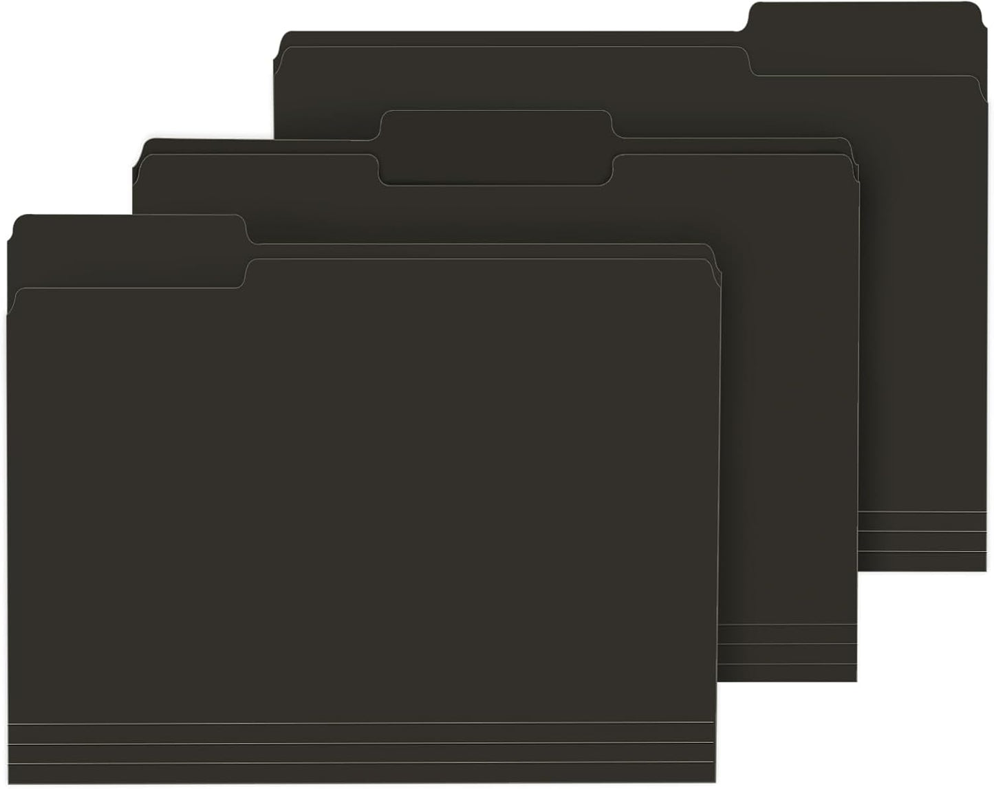 File Folder, PANDRI 120 Pack File Folder, 1/3 Cut Tab, Letter Size, Filing Folder for Office School Business, Black