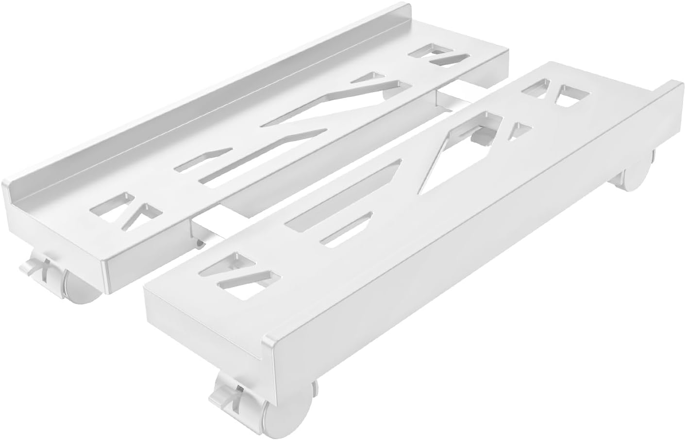 Adjustable Mobile CPU Stand, Ventilated Computer Tower Stand with 4 Caster Wheels Fits Most PC Tower, Under Desk CPU Holder PC Floor Cart Computer Riser for Gamers and Students (White)