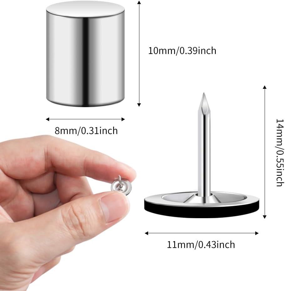 80 Sets Magnetic Pushpins, Magnet Thumbtack, Poster and Photo Hangers for Walls Bulletin Boards