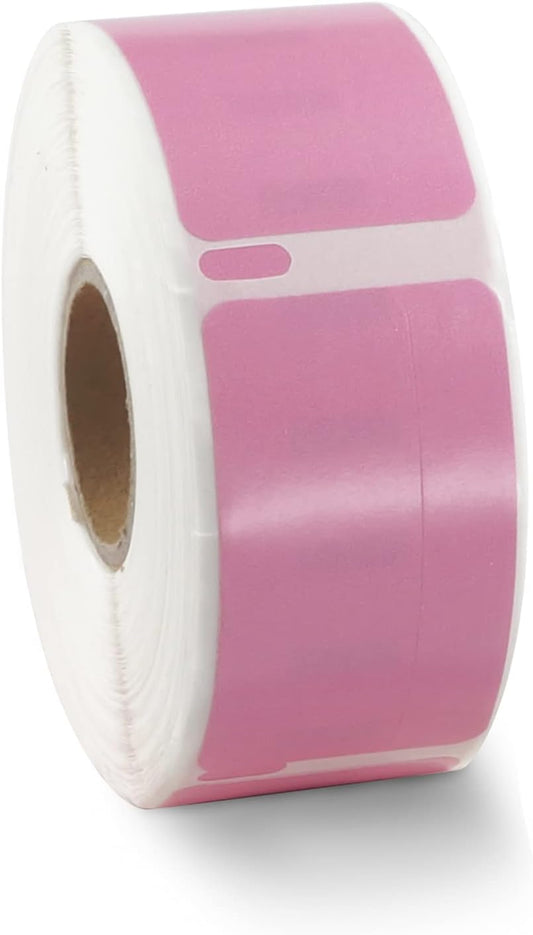 BETCKEY Colored Labels Compatible with Dymo 30330 (3/4" x 2") Small Multipurpose Labels, Compatible for Dymo LabelWriter Thermal 450, 4XL & Zebra Desktop Printers [2 Rolls, Pink]