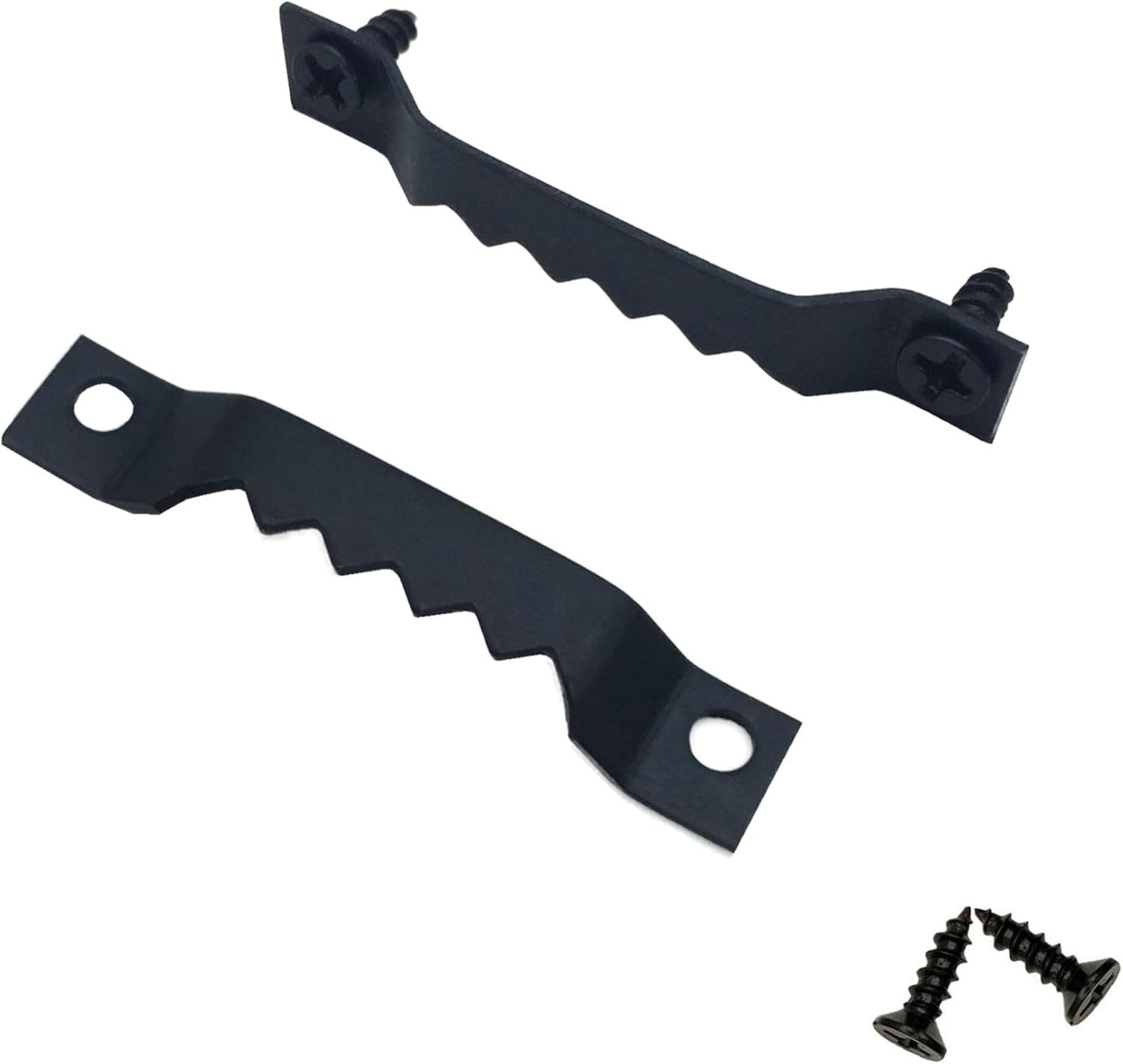 50 Pack Small Sawtooth Picture Hangers - Steel Picture Hanging Solutions with Screws, for Hanging Clock Paintings Artwork Frame Hooks (Black)