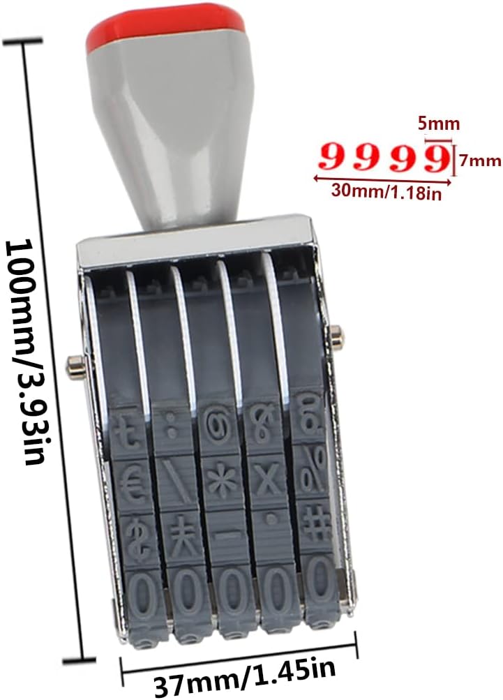 5 Digit Number Stamp,Rubber Rotating Stamps, Office Stamp,Multifunction DIY Scrapbooking Roller Writing Paper Date Stamps