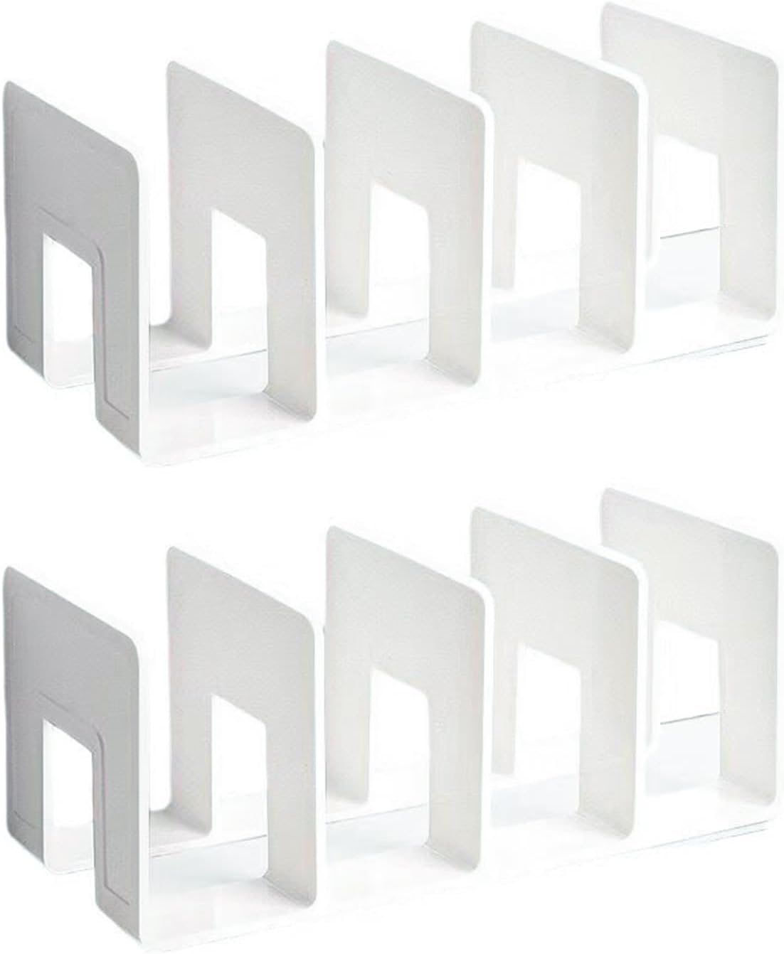 2PCS Acrylic File Organizer for Desk, Desktop Document/Mail Organizer, 4 Compartments Plastics Invisible Bookshelf Floating (12.5" x 5.7" x 5", White)