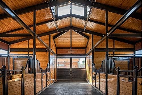 American Floor Mats - Horse Stall Mats - Heavy Duty Stall Tiles - Thick, Durable Rubber Flooring - Solid Black - Slip Resistant - 6' x 10' Set (15 Tiles Total, 24" x 24" Each, 0.38" Thick)