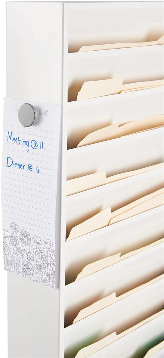 File Folder Wall Rack, 20 Pockets, Tiered, Office and Medical Charts (Powder Coated Steel) (White)