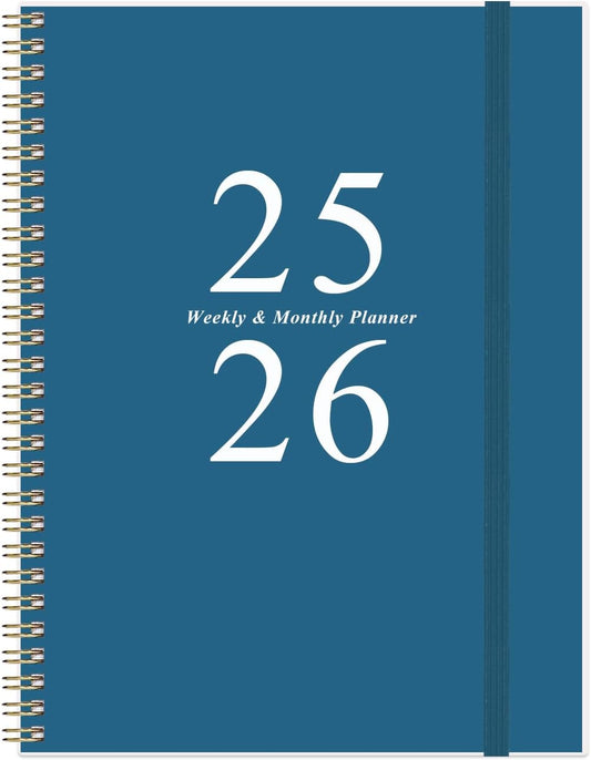 2025-2026 Planner - Academic Planner 2025-2026 from July 2025 to June 2026 with 12 Monthly Tabs, Flexible Cover, Inner Pocket, 8.5" x 11", Blue