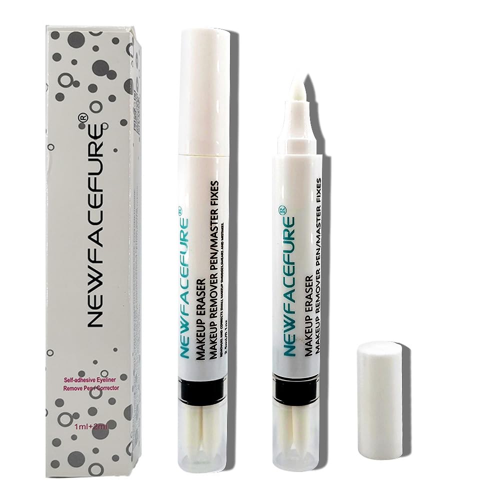 2Pack Eyeliner Remover Eraser Pen, Eye Make Up Corrector, Easy to Remove and Correction Magnetic Eyeliner Fixer, Extract for Sensitive Skin Original (white -2)