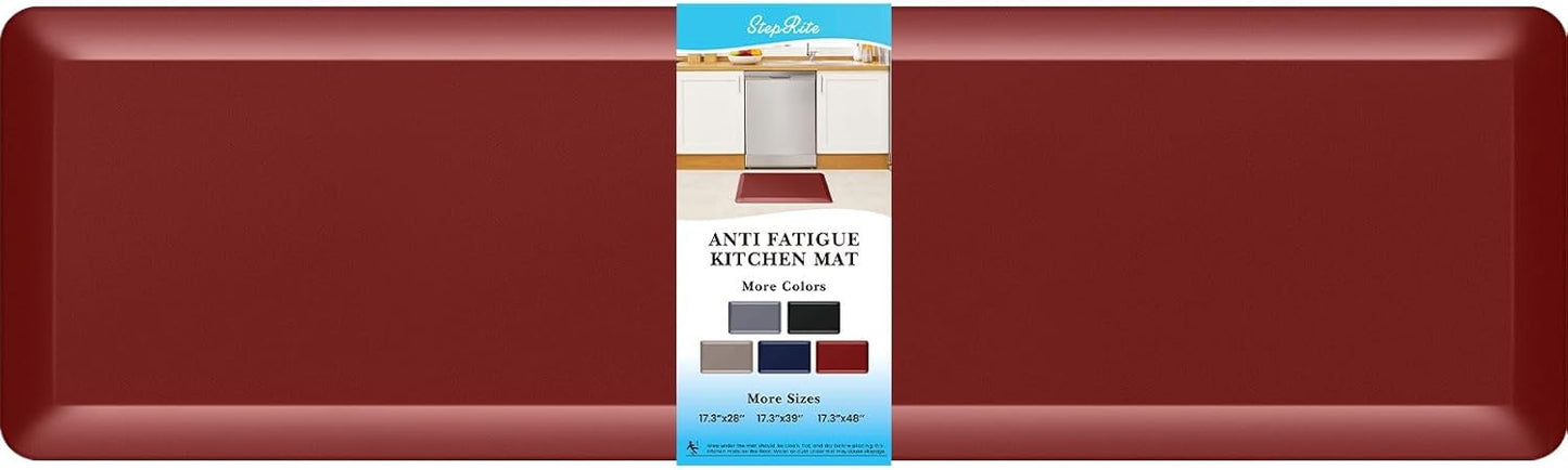 4/5 Inch Thick Kitchen Mat Anti Fatigue Mat Kitchen Rugs Kitchen Decor Non-Slip, Stain Resistant, Waterproof Kitchen Mats Desk Mat for Kitchen, Office, Workshop, Red, 17'' x 60''