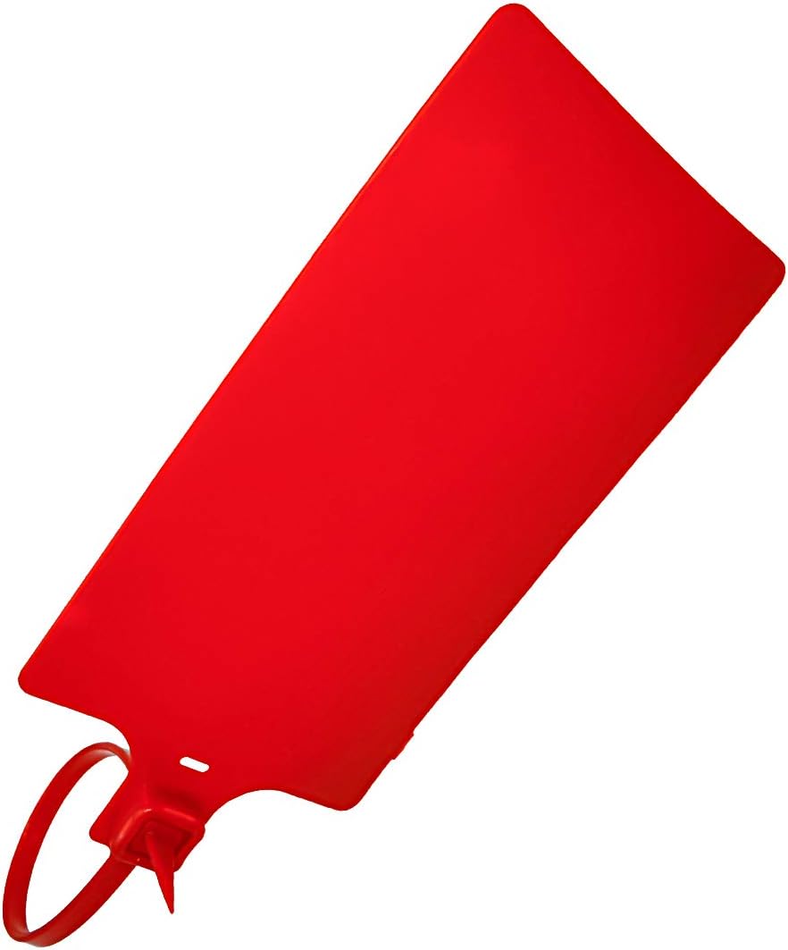 Blank Waterproof Plastic Tags Marker Ties Large Labeling Tags Fastener 2.28"×3.94" 200 pcs Red