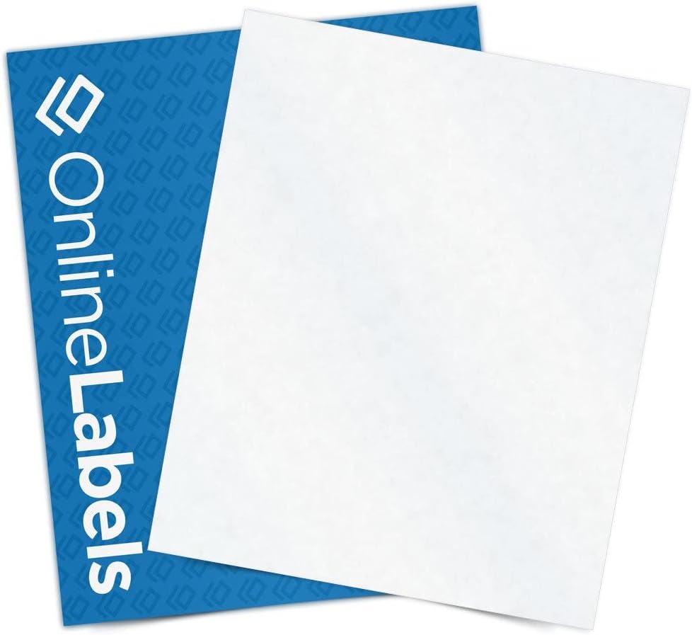 8.5 x 11 Clear Frosted Matte Sticker Paper (Inkjet Printers Only) - 100 Sheets - Full Sheet Labels - OnlineLabels